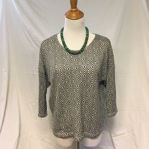 Anthro Akemi + Kin Geometric Black &a White Top